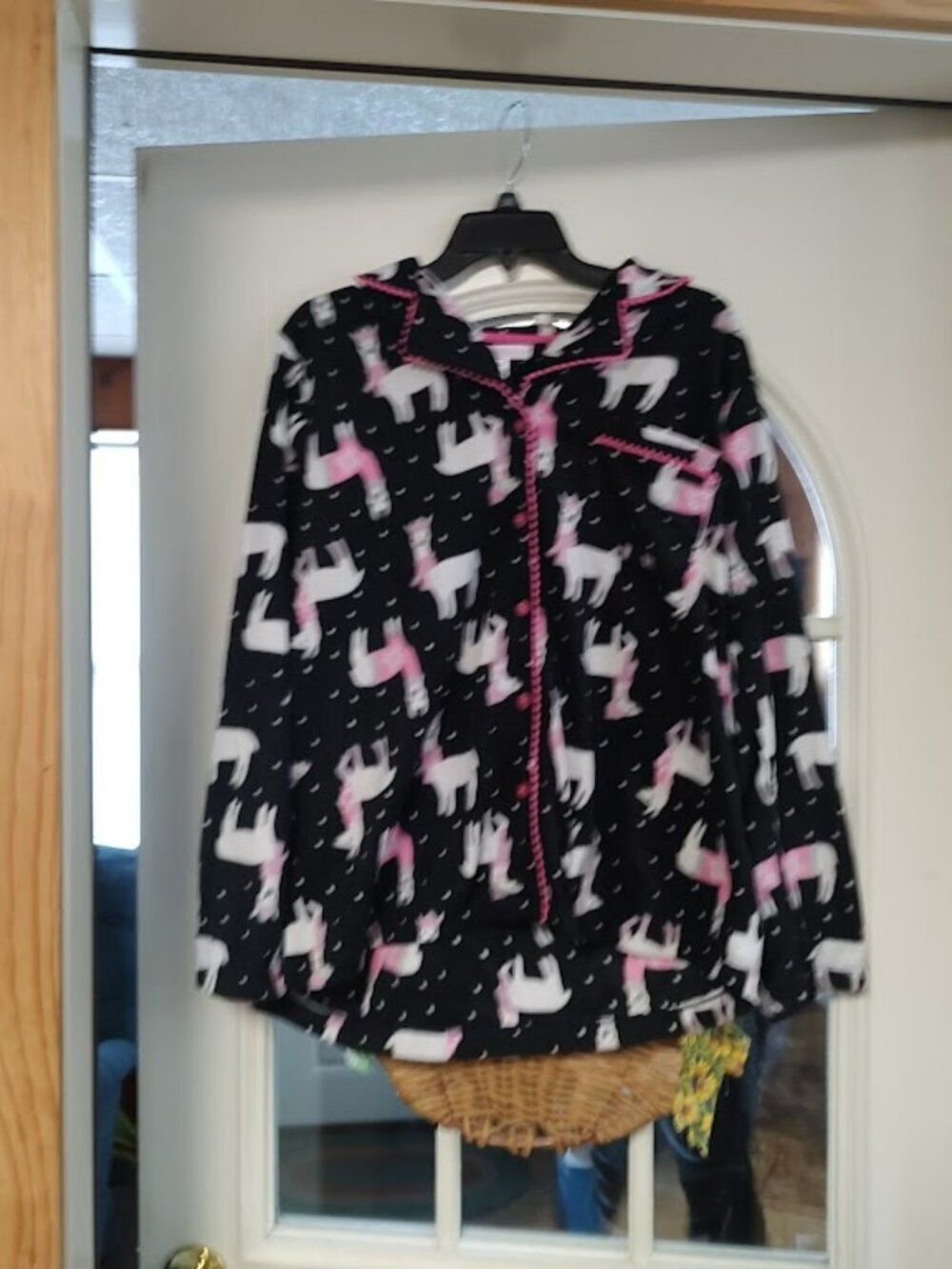 New Pillow Talk Black Llama Soft Fleece Pajama Set Size Women's XL